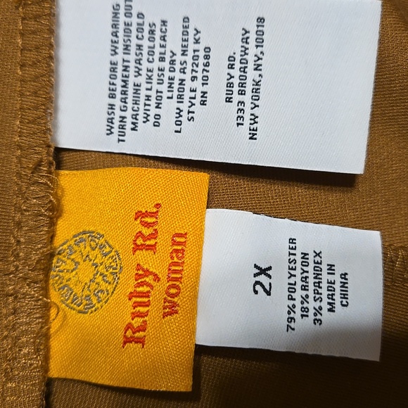 Ruby Rd. Women's Camel Pants - Picture 3 of 4